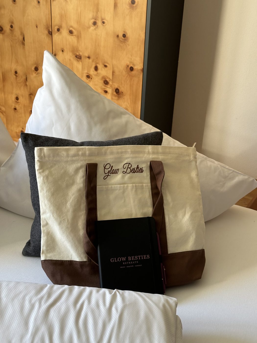 A welcome goodie bag for each guest