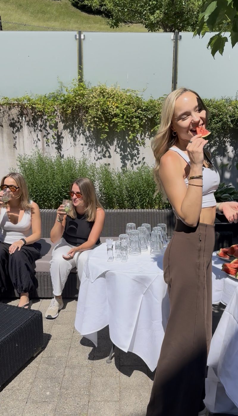 Guests gathered for welcome drinks